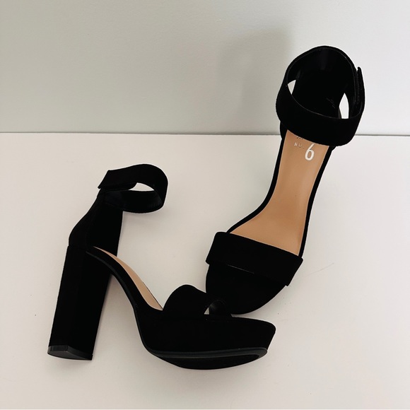 Mix No. 6 black heels microsuede platform - Picture 2 of 5